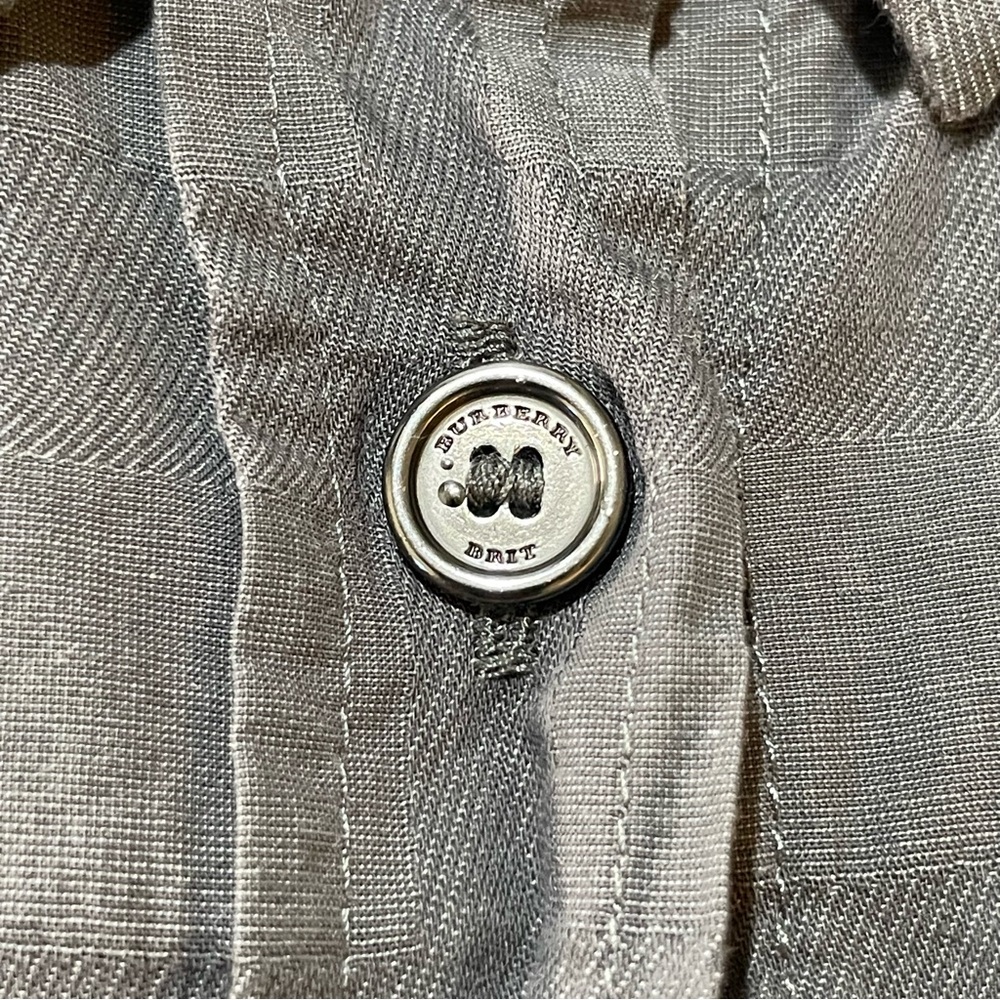 BURBERRY BRIT Gray Nova Check Button Down Shirt Small - Picture 5 of 11